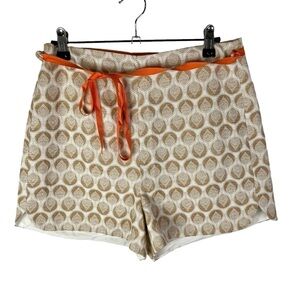 Anthropologie Corey Lynn Calter Brown Jacquard Printed High Waist Shorts 6